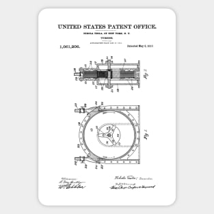 Tesla Turbine Patent Black Sticker